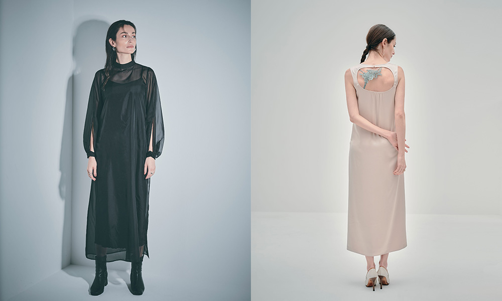 ランジェリーや洋服と組み合わせて楽しめるサマードレス。2アイテム(各2色)の展開